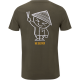 Khaki Unisex T-Shirt with Chopstick Neddy on back